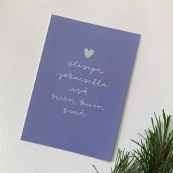 Helle Is&auml; niin kuin sin&auml; postikortti, Sininen