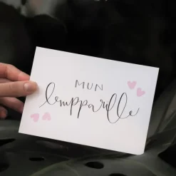 Helle Mun lempparille postikortti