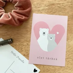 Helle Olet t&auml;rke&auml; postikortti, Karhut