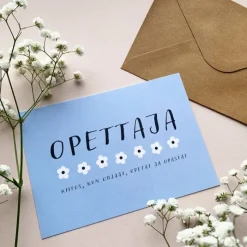 Helle Opettaja postikortti, Sininen