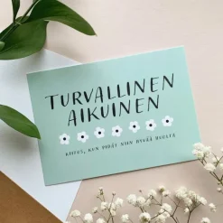 Helle Turvallinen aikuinen postikortti, Hyv&auml;&auml; huolta minttu