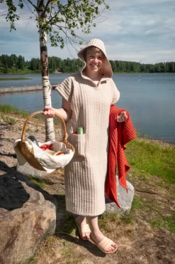 Keltainen Design aikuisten kylpyviitta, Hiekka