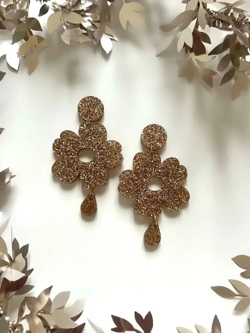 Koskematon Nuppu korvakorut, Glitter