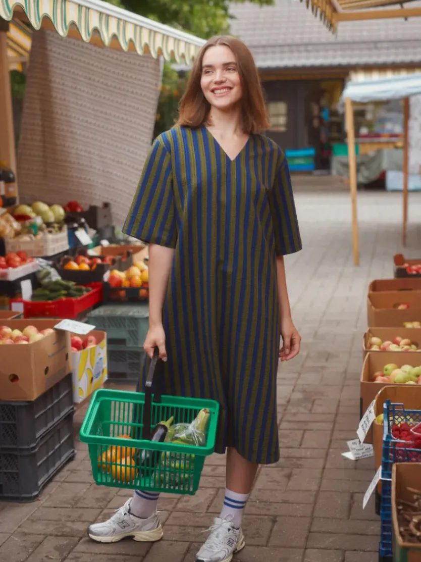 Mainio Stripy Seersucker mekko