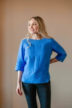 Nakoa Classic pellavapaita, Marina Blue